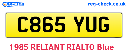 C865YUG are the vehicle registration plates.