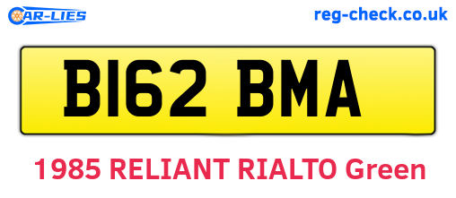 B162BMA are the vehicle registration plates.