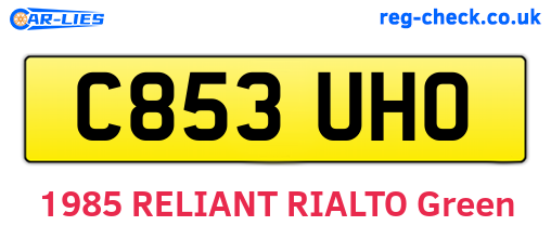 C853UHO are the vehicle registration plates.