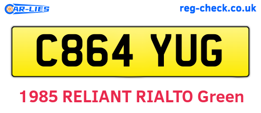 C864YUG are the vehicle registration plates.