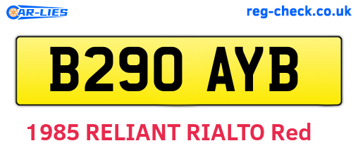 B290AYB are the vehicle registration plates.