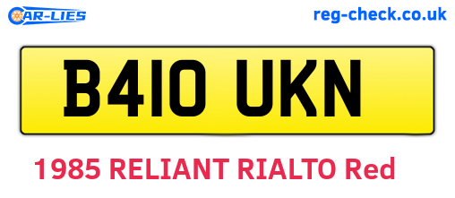 B410UKN are the vehicle registration plates.