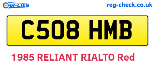 C508HMB are the vehicle registration plates.