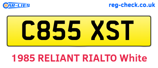 C855XST are the vehicle registration plates.