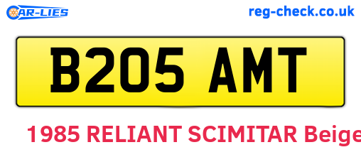 B205AMT are the vehicle registration plates.