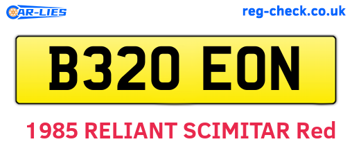 B320EON are the vehicle registration plates.