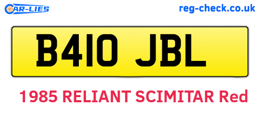 B410JBL are the vehicle registration plates.