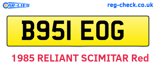 B951EOG are the vehicle registration plates.