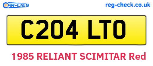C204LTO are the vehicle registration plates.