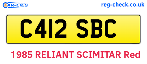 C412SBC are the vehicle registration plates.