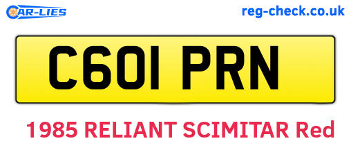 C601PRN are the vehicle registration plates.