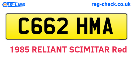 C662HMA are the vehicle registration plates.