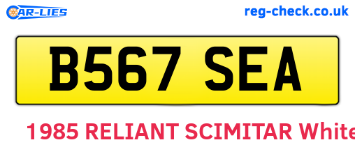 B567SEA are the vehicle registration plates.