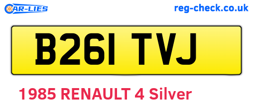 B261TVJ are the vehicle registration plates.