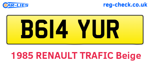B614YUR are the vehicle registration plates.