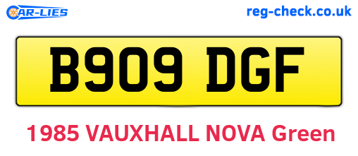 B909DGF are the vehicle registration plates.