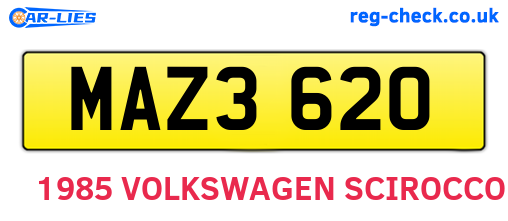MAZ3620 are the vehicle registration plates.