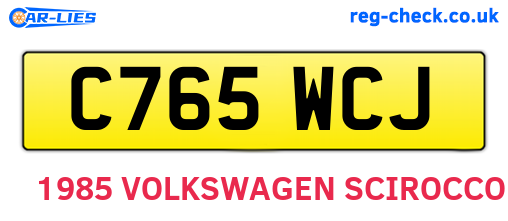 C765WCJ are the vehicle registration plates.