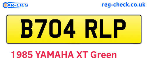 B704RLP are the vehicle registration plates.
