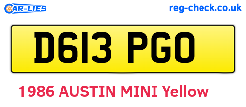 D613PGO are the vehicle registration plates.