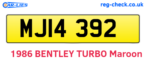 MJI4392 are the vehicle registration plates.