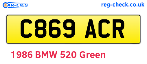 C869ACR are the vehicle registration plates.