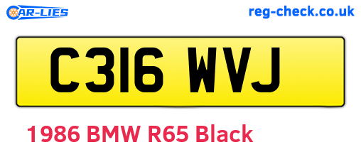 C316WVJ are the vehicle registration plates.