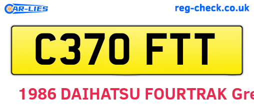 C370FTT are the vehicle registration plates.