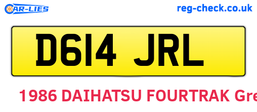 D614JRL are the vehicle registration plates.
