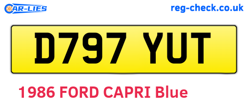 D797YUT are the vehicle registration plates.