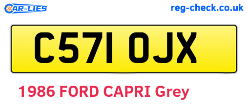 C571OJX are the vehicle registration plates.