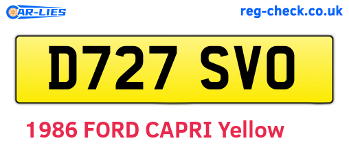 D727SVO are the vehicle registration plates.