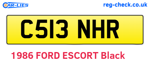 C513NHR are the vehicle registration plates.