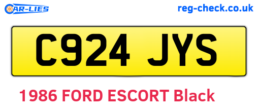 C924JYS are the vehicle registration plates.
