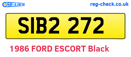 SIB2272 are the vehicle registration plates.