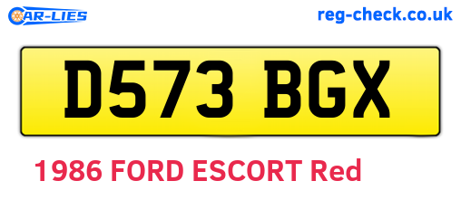 D573BGX are the vehicle registration plates.
