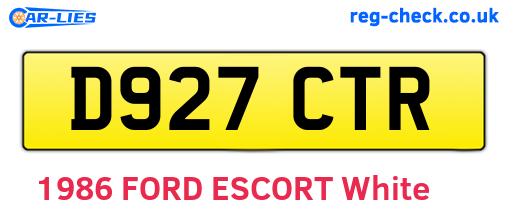 D927CTR are the vehicle registration plates.