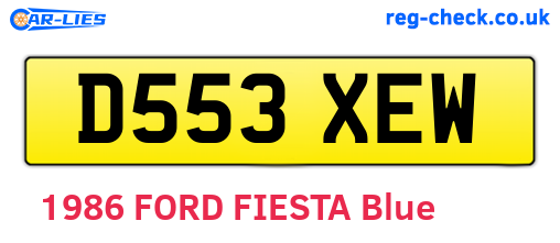 D553XEW are the vehicle registration plates.