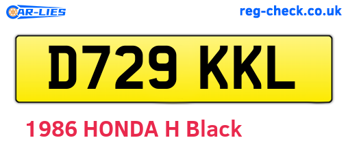 D729KKL are the vehicle registration plates.