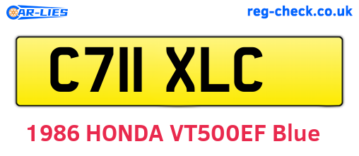 C711XLC are the vehicle registration plates.
