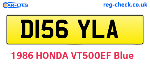 D156YLA are the vehicle registration plates.