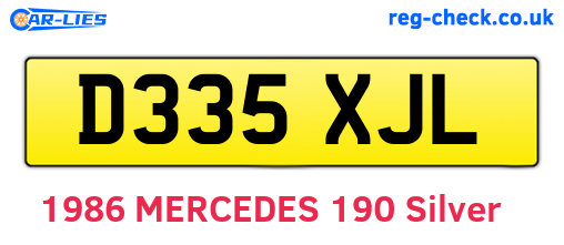 D335XJL are the vehicle registration plates.