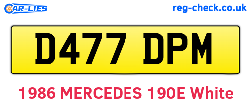 D477DPM are the vehicle registration plates.