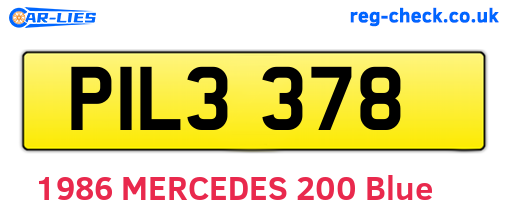 PIL3378 are the vehicle registration plates.