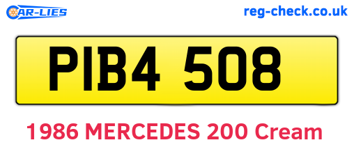 PIB4508 are the vehicle registration plates.