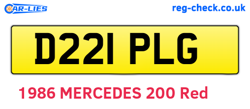 D221PLG are the vehicle registration plates.