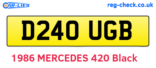 D240UGB are the vehicle registration plates.