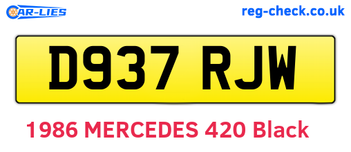 D937RJW are the vehicle registration plates.