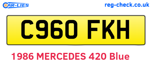 C960FKH are the vehicle registration plates.