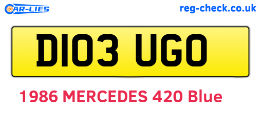 D103UGO are the vehicle registration plates.